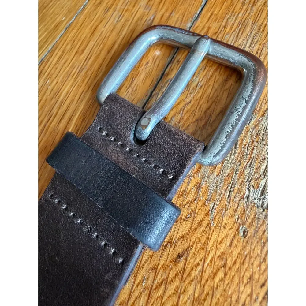 OLD NAVY Distressed Dark Brown Leather Belt Mens sz XL